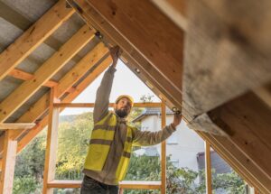 carpenter man working roof